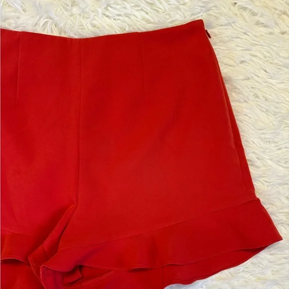3/20 Gianni Binni Red Shorts Red Ruffle Shorts Ruffle Shorts Spring Shorts - Picture 2 of 5